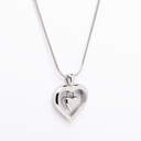 Stainless Steel Double Heart Pendant With Chain  large image number 1