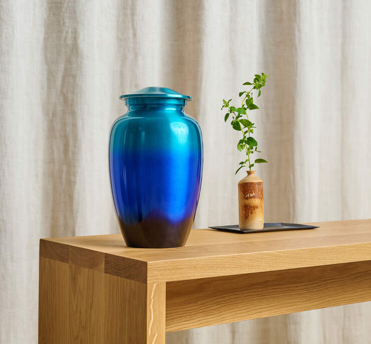 Ombre Reflection Urn: Royal Blue image number 4