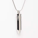 Silver Amulet Engraved Pendant with Chain image number 1