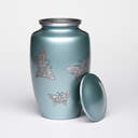 Tranquil Skies Butterfly Urn: Teal image number 4