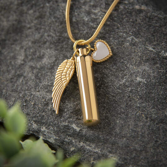 Eternal Love Angel Wing Pendant with Chain: Gold image number 2