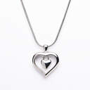 Stainless Double Heart Pendant with Chain image number 2