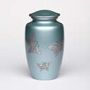 Tranquil Skies Butterfly Urn: Teal image number 1