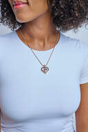 Stainless Double Heart Pendant with Chain image number 7