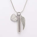 Eternal Love Angel Wing Pendant with Chain: Silver image number 1