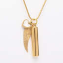 Eternal Love Angel Wing Pendant with Chain: Gold image number 1