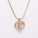 Stainless Double Heart Pendant with Chain: Rose Gold image number 1