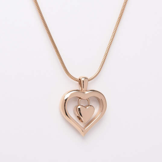 Stainless Double Heart Pendant with Chain image number 5