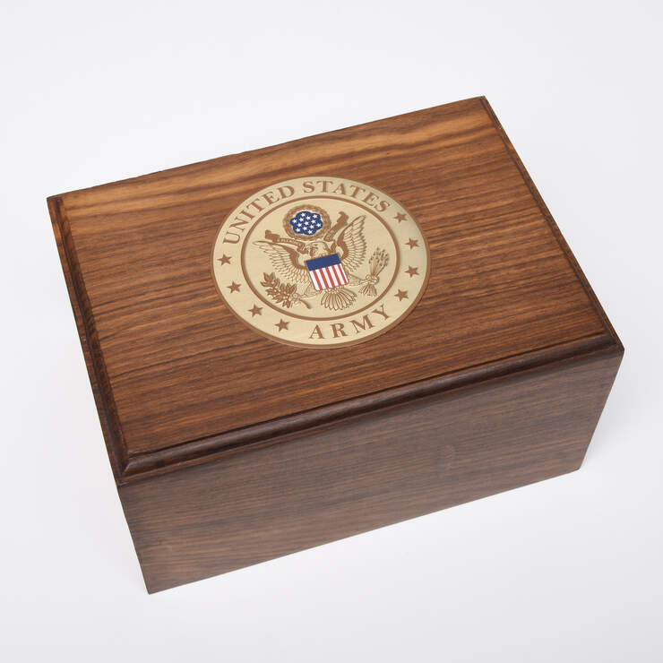 Veteran’s Rest Rosewood Urn: Army