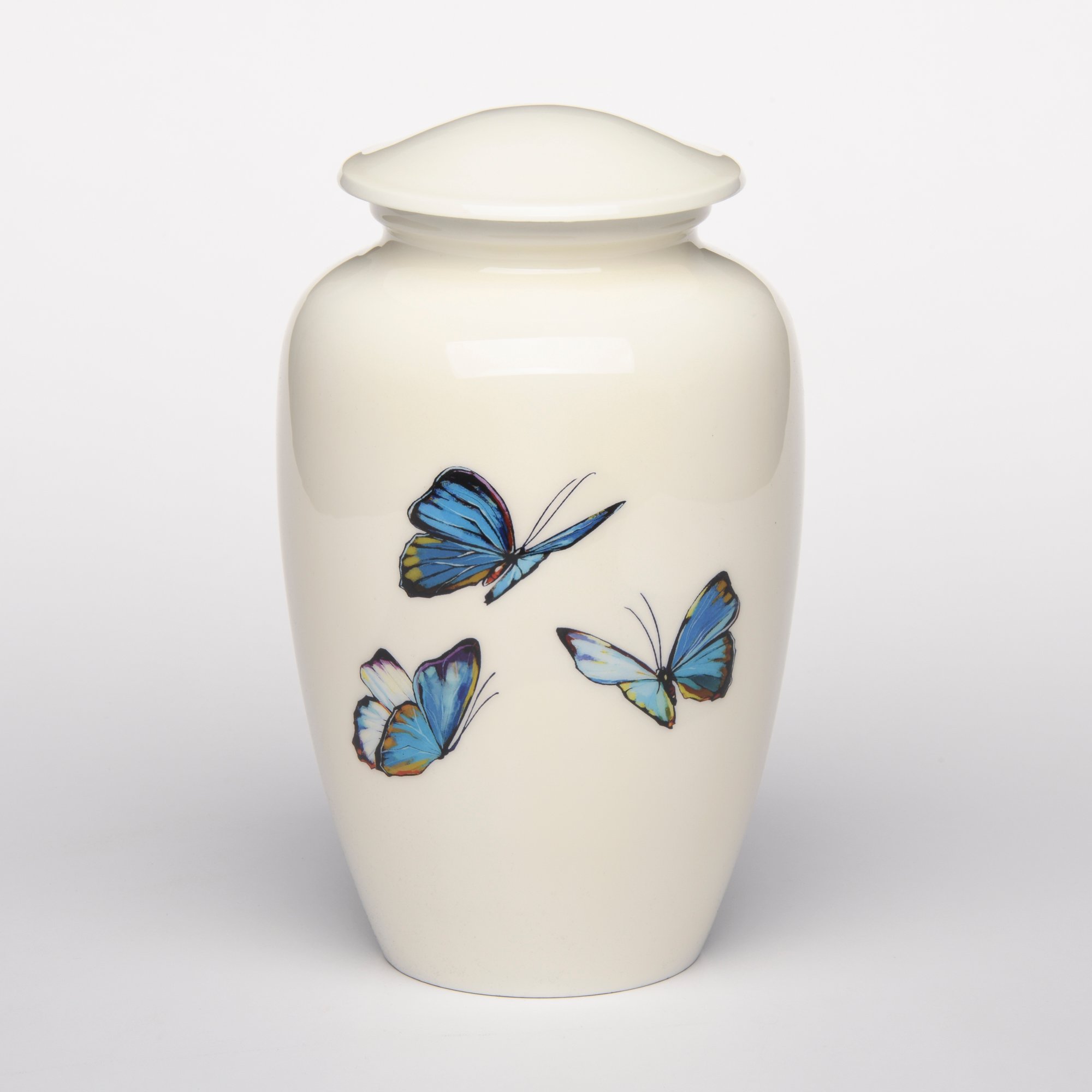 Butterfly Serenade Memorial Urn | Handcrafted Blue Butterfly Cremation Urn